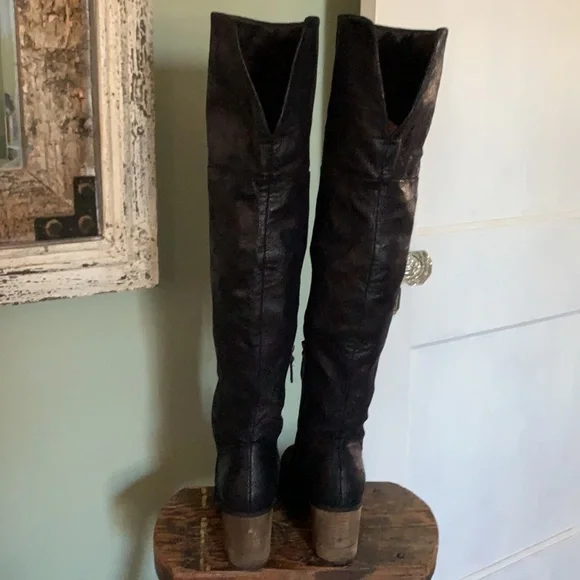 Hinge Canton Over the Knee Boot - Black